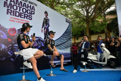 Fabio Quartararo dan Alex Rins Sapa Ratusan Pelajar Mataram