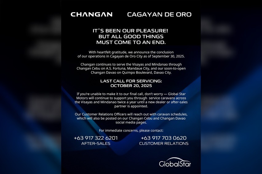 Photo from Changan Cagayan de Oro Facebook page (1)