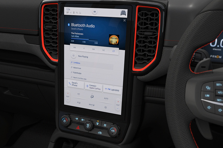 2025 Ford Ranger Raptor Sport infotainment screen view