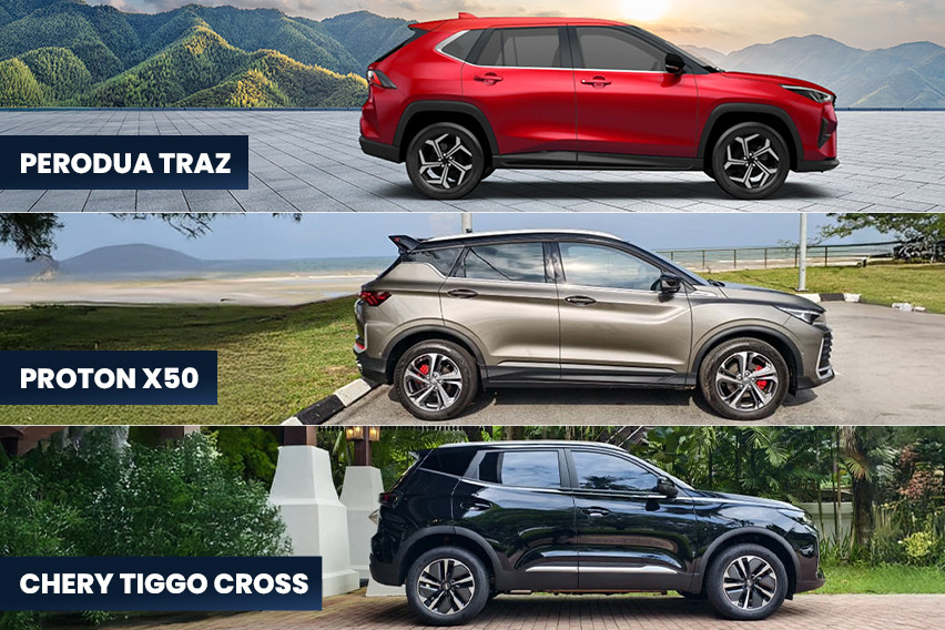 Perodua Traz vs Proton X50 vs Chery Tiggo Cross