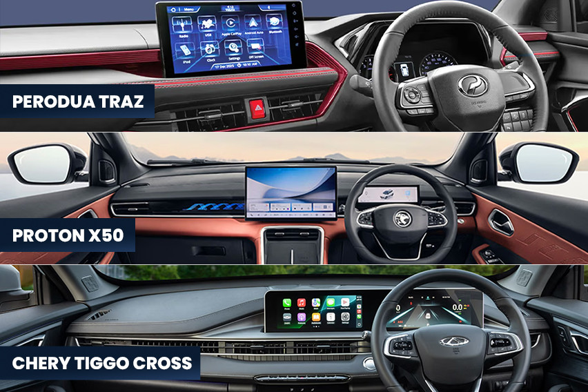 Perodua Traz vs Proton X50 vs Chery Tiggo Cross