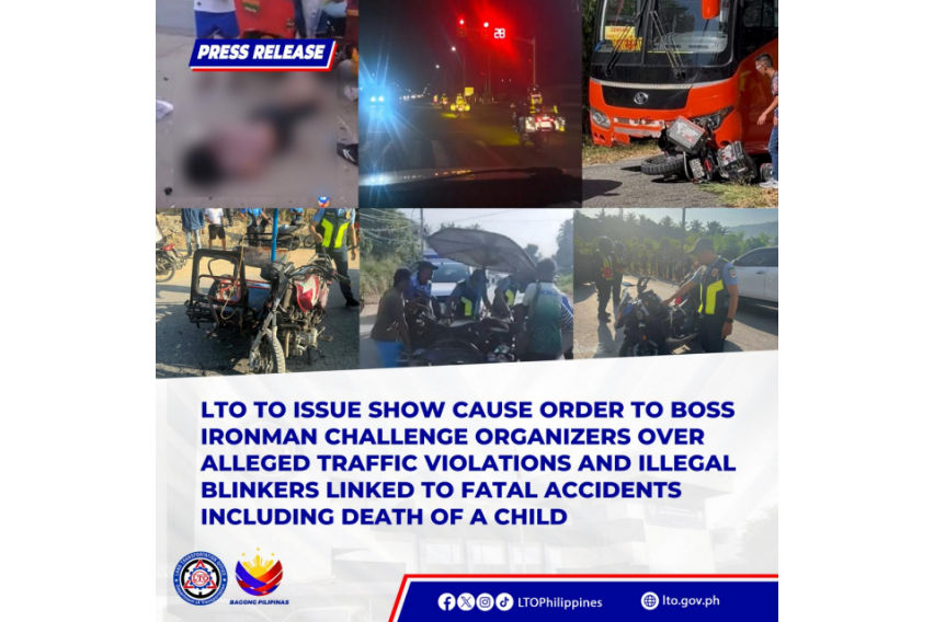 LTO conducts probe on BOSS Ironman Challenge Mindanao Cup 2026
