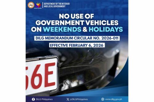 DILG issues memorandum to combat unauthorized use of gov’t vehicles