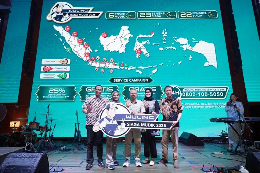 Posko mudik dan bengkel siaga Wuling lebaran 2026
