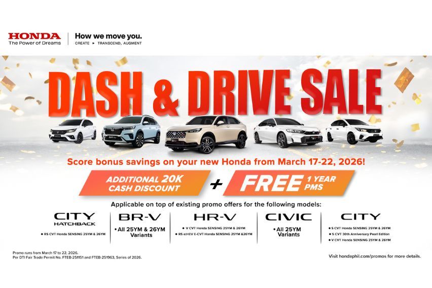 Honda Cars PH introduces “Dash and Drive” with P20k off on top of existing offers