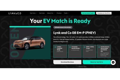 Lynk &amp; Co. PH launches new online EV tool 