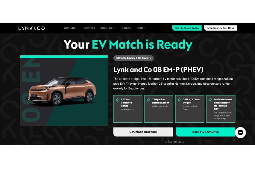 Lynk & Co PH launches new online tool for EV