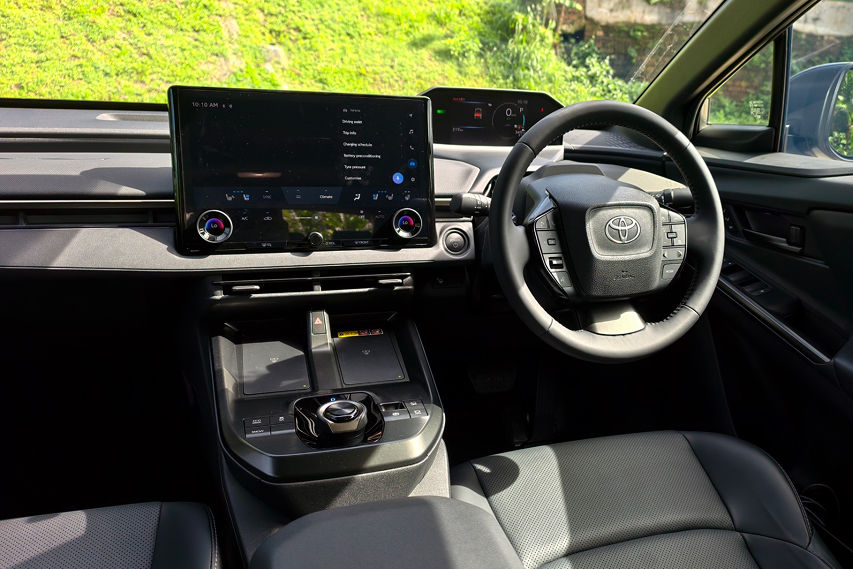 Toyota bZ4X steering wheel view