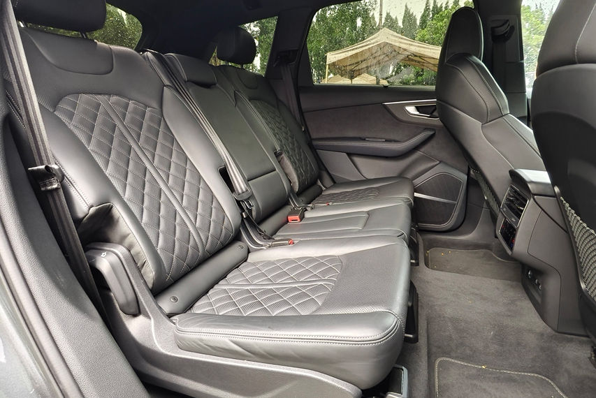 Audi Q7 S line 3.0 TFSI quattro third row seats view 