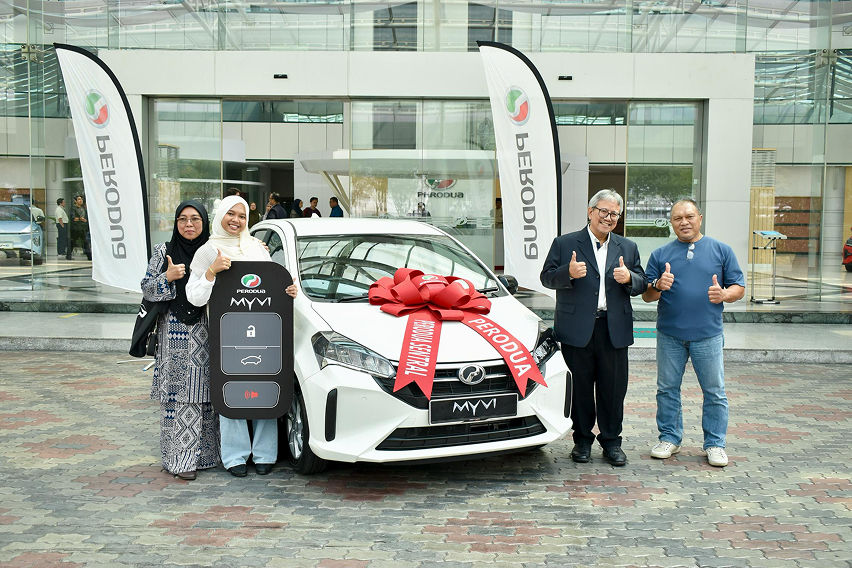 Perodua P-Circle Lucky Draw contest winner drives home brand-new Myvi