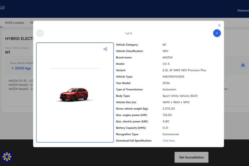 Mazda CX-5 DOE screenshot