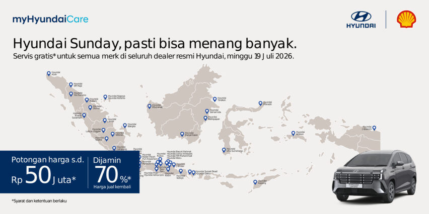 Liburan Akhir Pekan Seru di Hyundai Sunday: Servis Gratis Semua Merek hingga Audisi Pendamping Timnas Indonesia