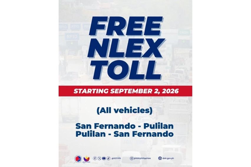 NLEX Corp. declares free toll from Pulilan to San Fernando