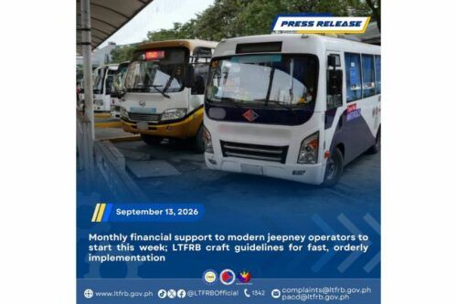 LTFRB starts financial support program for modern Jeepney operators