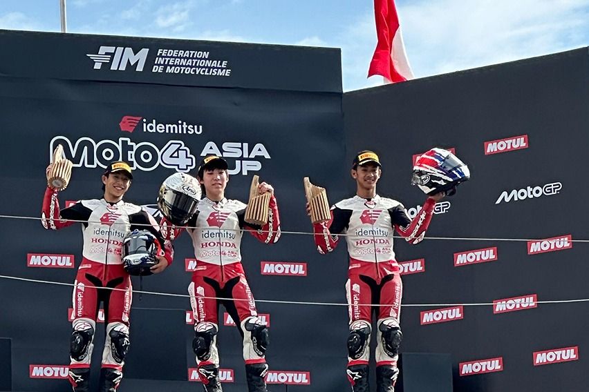 Muhammad Badly Ayatullah meraih posisi ketiga pada Idemitsu Moto4 Asia Cup 2026